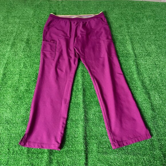 Dickies Womens Scrubs Retro Tapered Leg Pull On Burgundy Cargo Pant DK035 Size L - Picture 2 of 14